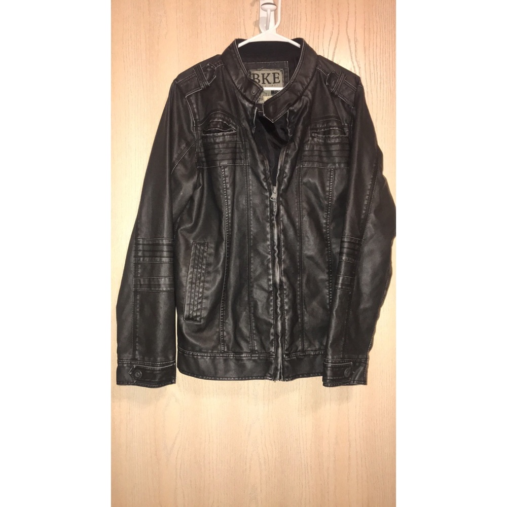 Buckle Men’s Faux Leather Jacket (Small)